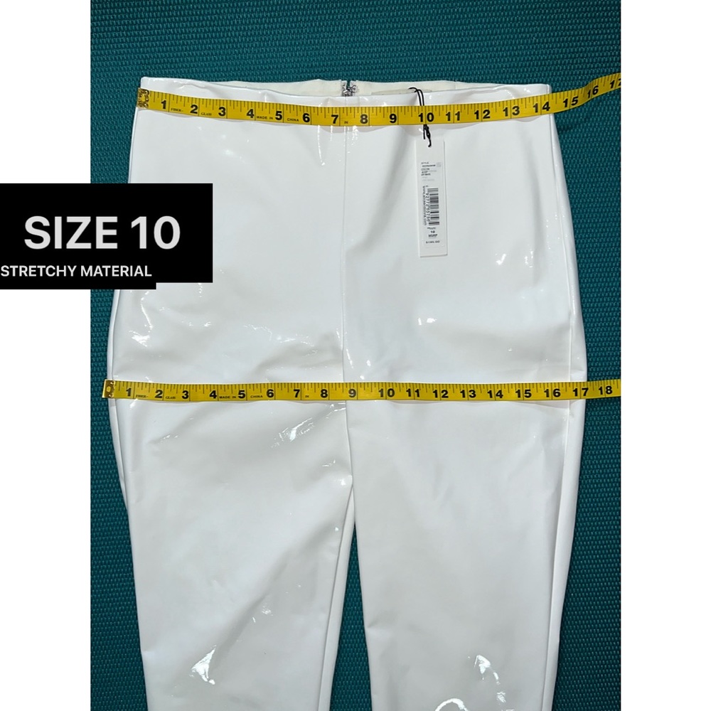 Alice + Olivia Maddox Vegan Leather Off White Skinny Legging Pant - Picture 12 of 16